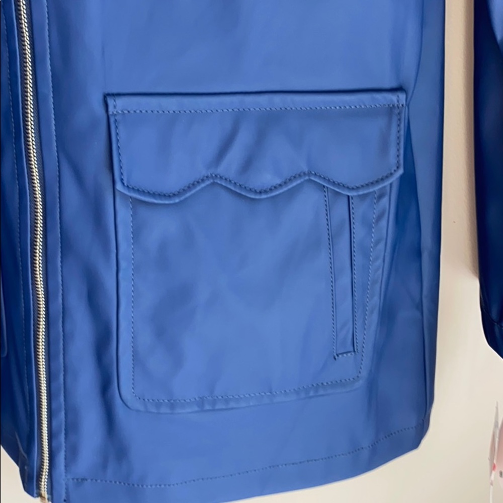 NWT Kate Spade Scallop Pocket Hooded Rain Jacket Navy S - Picture 6 of 11